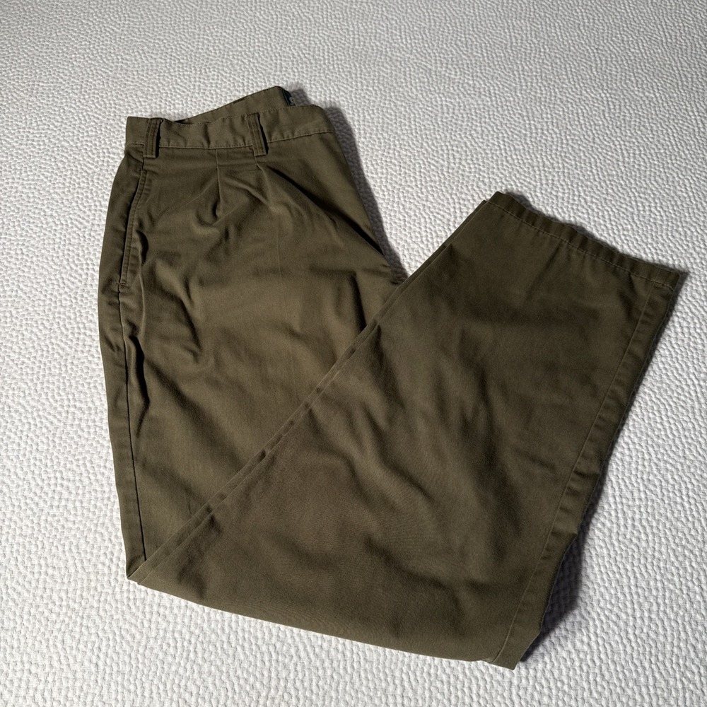 Cabelas Mens 38x32 Pleated Chinos Olive Khaki Outdoor Gear Pants